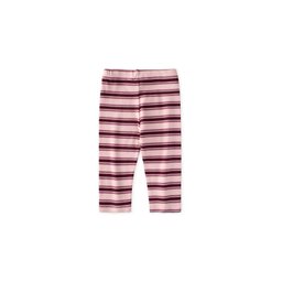 ليقنز مخطط مضلع للأطفال 1-10 سنوات - وردي بودرة Striped Ribbed Leggings for Kids 1-10 Years - Powder Pink