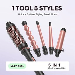 طقم فير وتجعيد الشعر ويفي توك الاحترافي 5 في 1 Wavytalk Heatwave Pro 5-in-1 Curling Wand Set