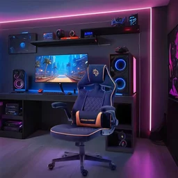كرسي ألعاب بورودو جيمينج مريح وقابل للتعديل (باللون الأسود والبرتقالي) Porodo Gaming Chair with Fabric Covered Cushion and Class 3 Gas Lift