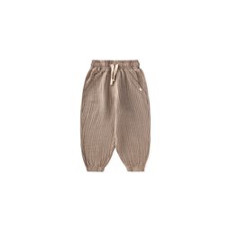 بنطلون شالوار موسلين للأطفال 1-6 سنوات - مخطط رفيع لون فيزون Muslin Harem Pants for Kids 1-6 Years - Thin Striped Vizon