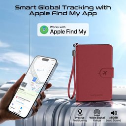افظة جواز سفر جلدية رفيعة مضادة للضياع مزودة بتقنية الحماية من تحديد الهوية Slim Leather Passport Holder with Anti-Lost Feature & RFID Protection