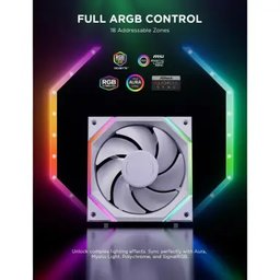 طقم مراوح آسيا هورس NYOTA PRO ARGB عدد 3 قياس 120 ملم بتصميم أمامي – أبيض AsiaHorse NYOTA PRO 120mm ARGB Forward Fan 3-Pack – White