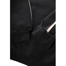 طقم سويت شيرت للأطفال بتفاصيل شريطية 2-10 سنوات - أسود Kids' Striped Detail Sweatshirt Set 2-10 Years - Black