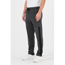 بنطلون رياضي جوغر رجالي مريح، بقصة عادية، أسود-فحمي، عبوة من قطعتين Men's Black-Anthracite Standard Fit Jogger Sweatpants, Normal Cut, Straight Leg, Zipper Pockets, 2-Pack