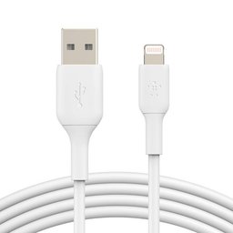 كابل بوست تشارج لايتننغ إلى يو إس بي 1م / 3.3 قدم باللون الأبيض BoostCharge Lightning to USB-A Cable 1m / 3.3ft, White