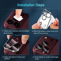 حماية عدسات كاميرا آيفون 18 برو - شفاف iPhone 18 Pro 3D Clear Camera Lens Protector