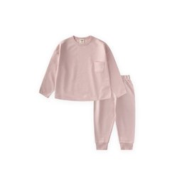 طقم سويت شيرت موسمي للأطفال 2-7 سنوات - وردي بودرة Seasonal Sweatshirt Set for Kids 2-7 Years - Powder Pink