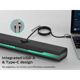 ساوند بار مونستر S330 صوت ستيريو عالي الدقة – أسود Monster S330 HiFi Stereo Sound Computer Speaker - Black
