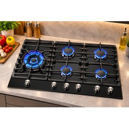 طباخ غاز بلت إن إمبليوم 5 شعلات  90 سم Embleme  Built-in Gas Hob  5 SABAF Italian Burners