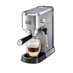 ماكينة تحضير القهوة من بلاك+ديكر ECM150-B5 قهوة الاسبريسو 15 بار باللون الفضي Black&Decker ECM150-B5 espresso coffee machine 15Par silver