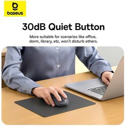 ماوس لاسلكي مريح بيسوس F02 بدقة 4000 DPI وقابل للتعديل Baseus F02 Ergonomic 4000 DPI Wireless Mouse (2.4GHz & Bluetooth)