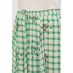 تنورة نسائية طويلة بنقشة مربعات - أخضر - 8065 Women's Long Plaid Skirt 8065 - Green