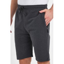 شورت رجالي ANTRASİT أسود بقصة مريحة بجيوب جانبية وقماش سميك ANTRASİT Men's Regular Fit Black Shorts with Side Pockets, Thick Fabric