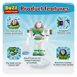 لعبة باز يير كير المضيئة مع جهاز إسقاط الصور والموسيقى Buzz Lightyear Interactive Action Figure with Hand Projector & Music
