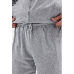 طقم تريننج رجالي رمادي أساسي بقصة مريحة بجيوب من القطن Men's Cotton Regular Fit Comfortable Basic Grey Tracksuit with Pockets