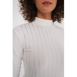 بودي نسائي 922 مزين بالكريستال - أبيض 922 Embellished Bodysuit - White