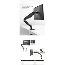 حامل شاشة مكتبي متحرك بنظام زنبركي مساعد LUMI LDT46-C012E LUMI LDT46-C012E Cost-Effective Spring-Assisted Monitor Arm