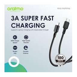 كابل بيانات Oraimo FastLine 2 من C إلى C بقوة 60 واط بطول 1.5 متر Oraimo FastLine 2 Data Cable C TO C 60W 1.5M
