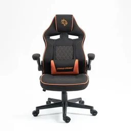 كرسي ألعاب بورودو جيمينج مريح وقابل للتعديل (باللون الأسود والبرتقالي) Porodo Gaming Chair with Fabric Covered Cushion and Class 3 Gas Lift