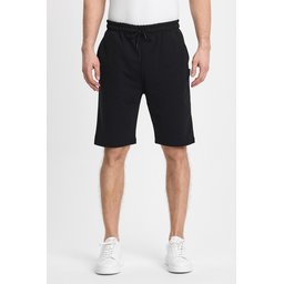 شورت رجالي 4 قطع بخصر مطاطي وقصة عادية - أسود، كحلي، رمادي، أنثراسيت Men's Regular Fit Elastic Waist Side Pocket Shorts 4-Pack - Black, Navy, Grey, Anthracite