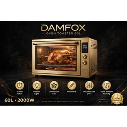 فرن كهربائي دامفوكس 60 لتر DAMFOX 60L Electric Oven Toaster