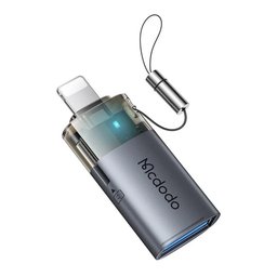 محول نقل USB-A إلى Lightning 2 في 1 مع قارئ بطاقة TF مدمج مع حبل ( توصيلة ) MC 2-in-1 USB-A to Lightning Transfer Adapter Built-in TF Card Reader with Lanyard