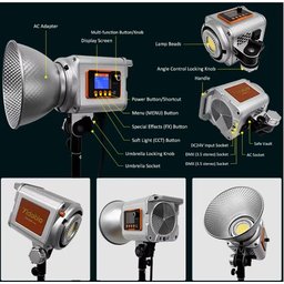 إضاءة فيديو Yidoblo ZR-150BT ثنائية اللون بقدرة 150 واط مع بطارية مدمجة Yidoblo Sunlight Lamp ZR-150BT video Light Bi Color  (Built in Battery) 150w