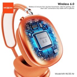 سماعه طوك بلوتوث لون برتقالي ماركه موكسوم العالميه Headset Brand Moxom orange