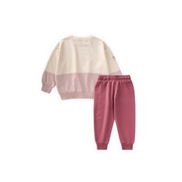طقم سويت شيرت Garnili خفيف الوزن موسمي للأطفال 2-8 سنوات - إيكرو وردي عتيق Garnili Sweatshirt Thin Seasonal Set for Kids 2-8 Years - Ecru Antique Pink