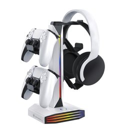 ستاند ديدسكول RGB متعدد الوظائف لليدات والسماعة DEADSKULL RGB Multifunctional Headset & Dual Controller Stand