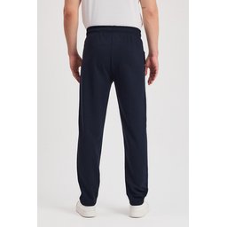 بنطلون رياضي رجالي كاجوال أزرق كحلي بسحاب وجيوب وتطريز Men's Navy Casual Tracksuit Bottoms with Zipper Pockets & Embroidery