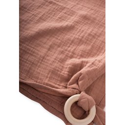 غطاء موسلين بحلقة أذن 70x70 سم - لون قهوة (مغسول مسبقاً) Muslin Ring Ear Cover 70x70 cm - Coffee Color (Pre-Washed)