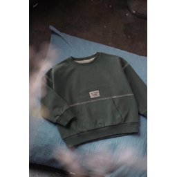 سويت شيرت Karyoka أوفر سايز بتفاصيل للأطفال 2-8 سنوات - أخضر كاكي Karyoka Detailed Oversize Sweatshirt for Kids 2-8 Years - Khaki Green
