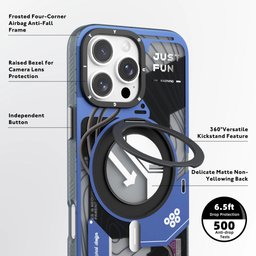 كفر آيفون 18 برو ماكس من يونغ كِت بتصميم سايبربانك مع ماك سيف وحامل دوّار iPhone 18 Pro Max YOUNGKIT Cyberpunk MagSafe 360° Rotating Kickstand Case