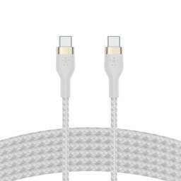 كيبل بوست جارج فليكس من يو إس بي‑سي إلى يو إس بي‑سي بطول ٣ متر باللون الأبيض BoostCharge Flex USB‑C to USB‑C Cable 60W (3m, White)