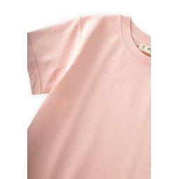 تي شيرت أطفال بتفاصيل ملصق - وردي فاتح (2-10 سنوات) Kids' T-Shirt with Label Detail - Powder Pink (2-10 Years)