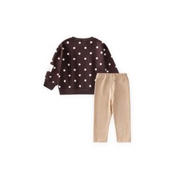 طقم سويت شيرت مخملي مع ليقنز بناتي منقط (2-10 سنوات) Velvet Sweatshirt & Leggings Set for Girls (2-10 Years) - Polka Dot