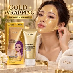 ماسك ليلي يرطب ويعزز اشراقة البشرة غني بالكولاجين ANUA Golden Firming Collagen Wrapping Mask 80ml