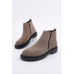 حذاء Muggo ASTRA رجالي شتوي كاجوال جلد طبيعي بسحاب مزدوج - رملي Muggo ASTRA Men's Genuine Leather Double Zipper Casual Winter Boots - Sand