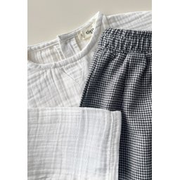طقم سويت شيرت من الموسلين للأطفال 2-8 سنوات - أبيض مائل للصفرة Muslin Sweatshirt Set for Kids 2-8 Years - Off-White