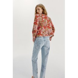 بليزر أنيق بنقشة الزهور الكلاسيكية Zara Style Blazer