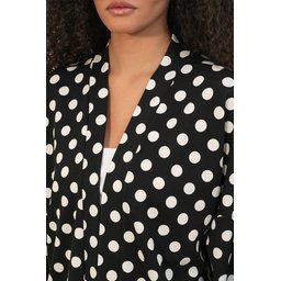 كيمونو نسائي منسوج منقط 5996 - أسود Women's Knitted Polka Dot Kimono 5996 - Black