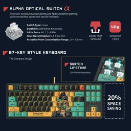 كيبورد بلودي سافج إمباكت AT87 Bloody × Savage Impact AT87 Alpha Optical Gaming Keyboard