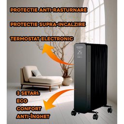 مدفأة كهربائية رقمية هاوسبيرغ Hausberg بقوة 2000W – أسود Hausberg HB-8950NG Digital Electric Heater - 2000W - Black