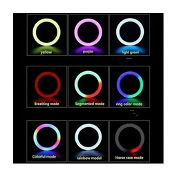 رينغ لايت ملون MJ56 RGB إضاءة ستوديو ناعمة للمحتوى والتصوير RGB LED Soft Ring Light MJ56