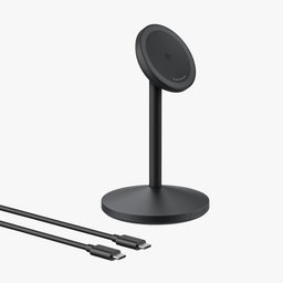 انكر - شاحن لاسكلي مغناطيسي مكتبي مزود بتقنية Qi2 بقوة شحن 15 واط - اسود Anker MagGo Wireless Charger Single Stand 15W Qi2 Black