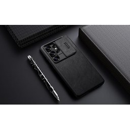 حافظة نيلكن جلد Qin Pro لـهاتف كالاكسي اس25 ألترا - اسود Nillkin Qin Pro Leather Case for Samsung Galaxy S25 Ultra - Black