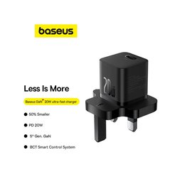 شاحن Baseus GaN5 Mini فائق السرعة 1C 20 واط Baseus GaN5 Mini Fast Charger 1C 20W UK