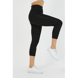 ليقنز كابري نسائي أسود بخصر مرتفع Women's Black High-Waist Capri Leggings