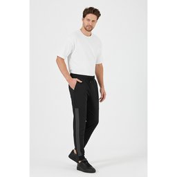 بنطال رياضي رجالي جوغر مريح قطعتين أسود-فحمي بقصة عادية وخصر مطاطي Men's Black-Anthracite Standard Fit Jogger Sweatpants 2-Pack with Ribbed Cuffs and Pockets